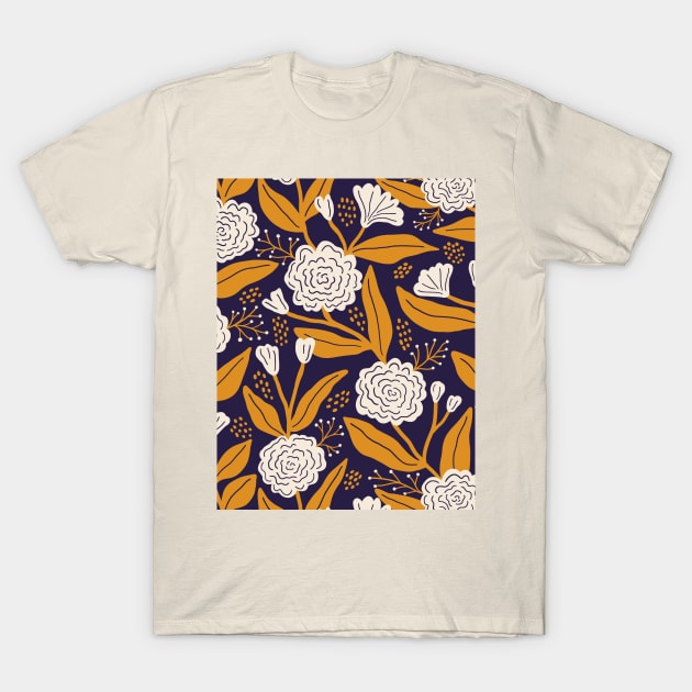 Rose garden in dark blue T-Shirt by Natalisa